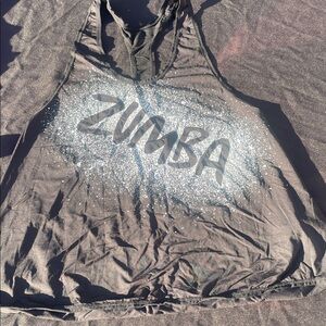 Zumba Fitness Black Tank with Silver Accents